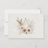 Neutrale Boho bloemenbruiloft RSVP Kaartje (Achterkant)