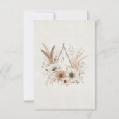 Neutrale Boho bloemenbruiloft RSVP Kaartje (Achterkant)