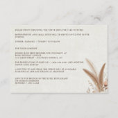 Neutrale Boho Bloemendetails Bruiloft Informatiekaartje (Voorkant)