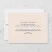 Neutrale Boho Blush Script Heart Weddenfoto Bedankkaart (Achterkant)