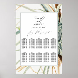 Neutrale Boho botanische bruiloft zitgrafiek Poster