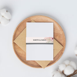 Neutrale Boho Botanische Buikband voor Trouwfeest Uitnodigingen Wikkel