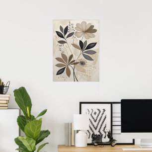 Neutrale Boho Botanische Kunst Minimalistische Aar Poster