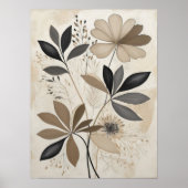 Neutrale Boho Botanische Kunst Minimalistische Aar Poster (Voorkant)
