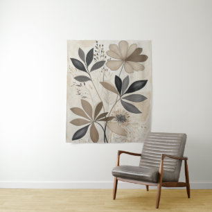 Neutrale Boho Botanische Kunst Minimalistische Aar Wandkleed
