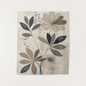 Neutrale Boho Botanische Kunst Minimalistische Aar Wandkleed (Voorkant)