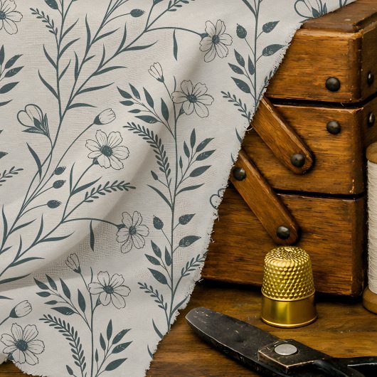 Neutrale Boho Botanische Stof
