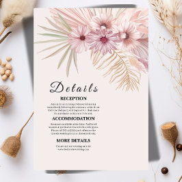 Neutrale Boho Botanische Trouw Bijlagekaart Informatiekaartje