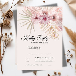 Neutrale Boho Botanische Trouw RSVP Kaart