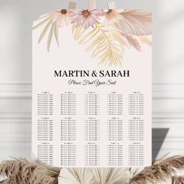 Neutrale Boho Botanische Trouw Stoelenkaart Acryl Bord