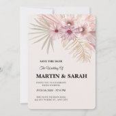 Neutrale Boho Botanische Trouwkaart om de Datum Va Save The Date (Voorkant)