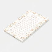 Neutrale boho bows gepersonaliseerde check to do l post-it® notes (Schuin)
