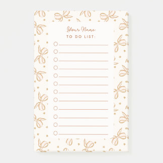 Neutrale boho bows gepersonaliseerde check to do l post-it® notes