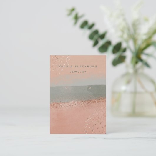 Neutrale Boho en Roos Gold | Verdien van een Displ Visitekaartje (Staand voorkant)