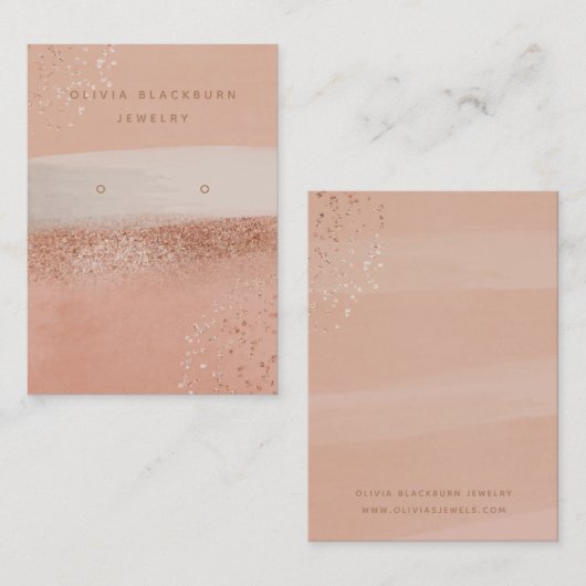 Neutrale Boho en Roos Gold | Verdien van een Displ Visitekaartje (Voorkant / Achterkant)