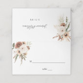 Neutrale Boho Floral Place Card Plaatskaartje (Buitenkant ongevouwen)