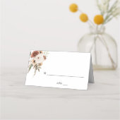 Neutrale Boho Floral Place Card Plaatskaartje (Voorkant)