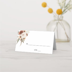 Neutrale Boho Floral Place Card Plaatskaartje