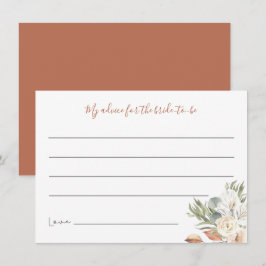 Neutrale Boho Floral Vrijgezellenfeest Advice Card Bedankkaart