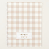 Neutrale Boho Gingham Persoonlijke 2027 Maandelijk Planner (Voorkant)