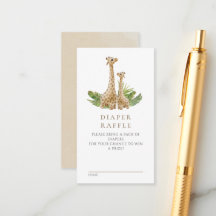 Neutrale Boho Giraffe Baby shower Diaper Raffle