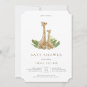 Neutrale Boho Giraffe Baby shower Uitnodiging (Voorkant)