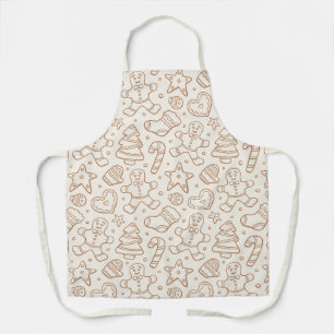 Neutrale Boho Kerst Gingerbread Man Beige Schort