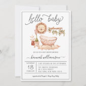 Neutrale Boho-kraamkamer | Uitnodiging voor babyfe (Voorkant)