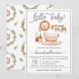 Neutrale Boho-kraamkamer | Uitnodiging voor babyfe
