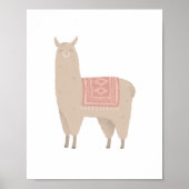Neutrale Boho Lama Meisjeskamer Nursery Decor Poster (Voorkant)