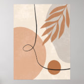 Neutrale Boho Lijn Kunst Botanische Abstracte Wand Poster (Voorkant)