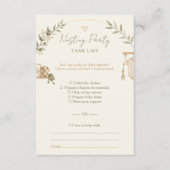 Neutrale Boho Nesting Party Taakkaart Notitiekaartje (Voorkant)