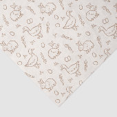 Neutrale Boho Paashaas Gans Lente Beige Tissuepapier (Detail)
