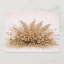 Neutrale Boho Pampagras Wilde Bloemenschikking  Briefkaart