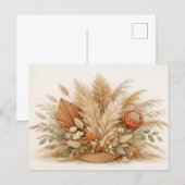 Neutrale Boho Pampas Gras Bloemstuk Briefkaart (Voorkant / Achterkant)