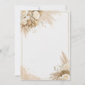 Neutrale Boho Pampas Gras Doop Kaart (Achterkant)