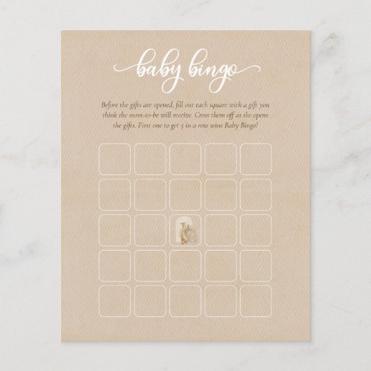 Neutrale Boho Pampas Grass Giraffe Baby Bingo Game Flyer (Voorkant)