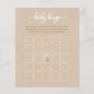 Neutrale Boho Pampas Grass Giraffe Baby Bingo Game Flyer