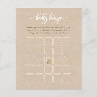Neutrale Boho Pampas Grass Giraffe Baby Bingo Game Flyer