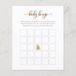Neutrale Boho Pampas Grass Giraffe Baby Bingo Game Flyer