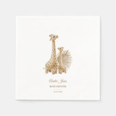 Neutrale Boho Pampas Grass Giraffe Baby shower Servet (Voorkant)
