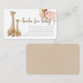Neutrale Boho Pampas grass Giraffe Boeken voor Bab Informatiekaartje (Voorkant / Achterkant)