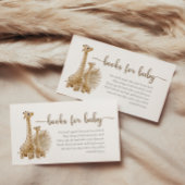 Neutrale Boho Pampas grass Giraffe Boeken voor Bab Informatiekaartje