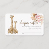 Neutrale Boho Pampas Grass Giraffe Diaper Raffle Informatiekaartje (Voorkant)