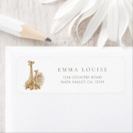 Neutrale Boho Pampas Grass Giraffe Etiket