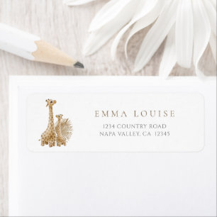 Neutrale Boho Pampas Grass Giraffe Etiket