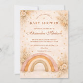 Neutrale Boho Regenboog Baby Shower Kaart (Voorkant)