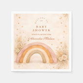 Neutrale Boho Regenboog Baby Shower Servet (Voorkant)