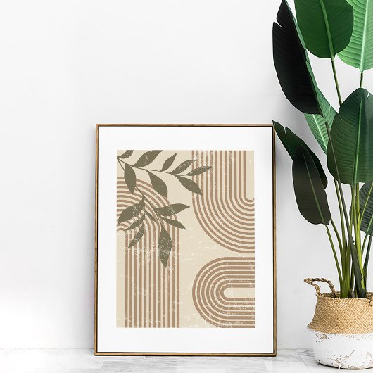 Neutrale Boho Regenboog Botanische Abstracte Muurk Poster