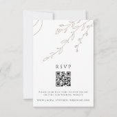 Neutrale Boho RSVP Online QR Code Weddenschap Webs Kaart (Voorkant)